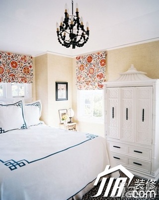 混搭风格公寓舒适富裕型90平米卧室床图片