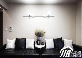 简约风格二居室简洁黑白经济型70平米客厅沙发效果图