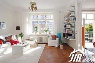 简约风格二居室白色经济型80平米客厅沙发效果图