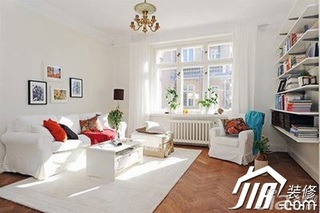 简约风格二居室白色经济型80平米客厅背景墙沙发图片