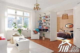 简约风格二居室白色经济型80平米客厅茶几效果图