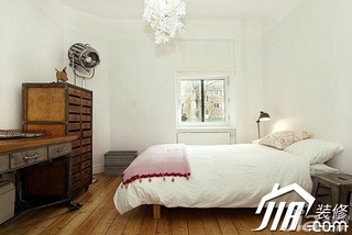 混搭风格公寓简洁白色富裕型110平米卧室床效果图