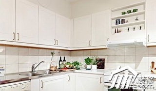 宜家风格复式白色60平米厨房橱柜图片