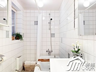 宜家风格复式白色60平米浴缸效果图