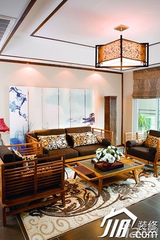 中式风格富裕型客厅沙发效果图