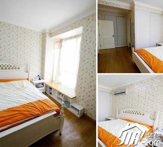 田园风格公寓富裕型100平米卧室飘窗壁纸效果图