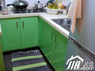 宜家风格公寓小清新绿色经济型100平米厨房橱柜设计