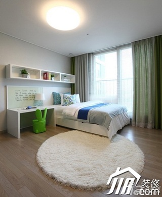 简约风格公寓富裕型100平米卧室卧室背景墙窗帘效果图