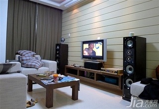 宜家风格复式实用客厅电视背景墙沙发图片