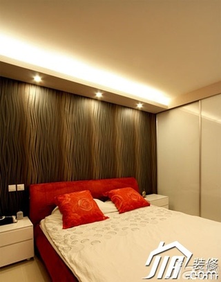混搭风格复式经济型100平米卧室卧室背景墙床效果图