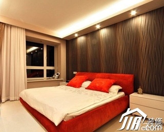 混搭风格复式经济型100平米卧室卧室背景墙窗帘图片