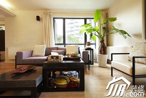 100平米装修,富裕型装修,日式风格,公寓装修,茶几,沙发,窗帘,客厅