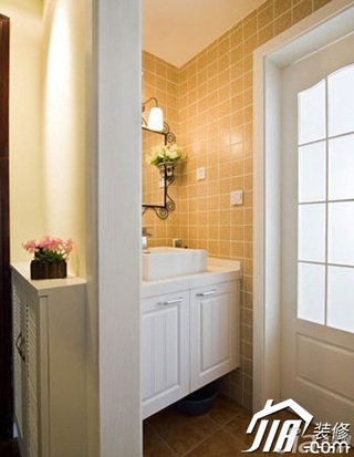 田园风格二居室简洁白色5-10万100平米洗手台图片