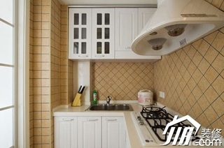 田园风格二居室简洁白色5-10万100平米厨房橱柜效果图