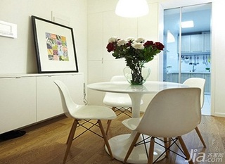 简约风格公寓简洁白色50平米餐厅餐厅背景墙灯具效果图