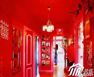 混搭风格复式浪漫红色经济型120平米客厅灯具效果图