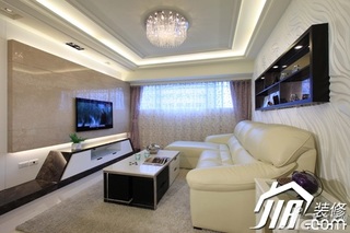 混搭风格公寓富裕型100平米客厅电视背景墙沙发图片