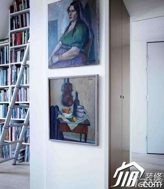 欧式风格公寓经济型110平米书架图片