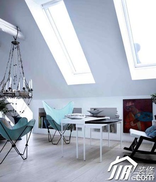 欧式风格公寓简洁白色经济型110平米阁楼改造
