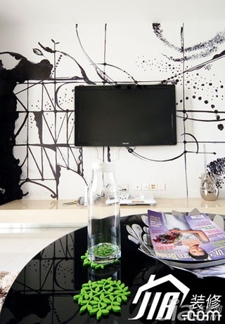 简约风格公寓富裕型100平米电视背景墙设计图