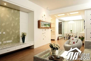 简约风格公寓富裕型120平米客厅背景墙沙发效果图