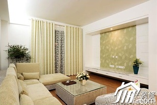 简约风格公寓富裕型120平米客厅背景墙茶几效果图