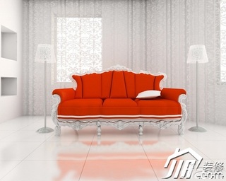 简约风格别墅红色豪华型客厅沙发图片