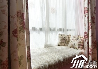东南亚风格公寓富裕型90平米飘窗窗帘图片