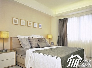 简约风格公寓简洁富裕型100平米卧室卧室背景墙床图片