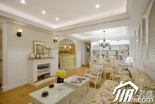 美式风格公寓简洁富裕型120平米客厅背景墙沙发婚房家装图片