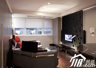中式风格小户型稳重经济型70平米客厅电视背景墙沙发图片