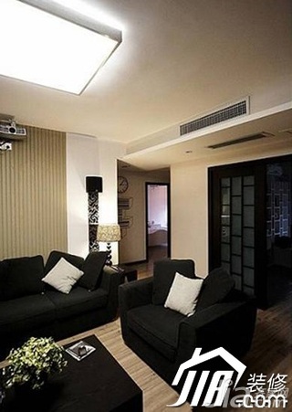 简约风格公寓大气黑色富裕型100平米客厅沙发图片