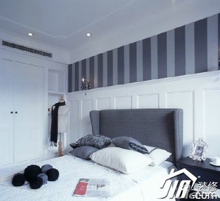 简约风格二居室简洁白色3万-5万90平米卧室卧室背景墙床图片