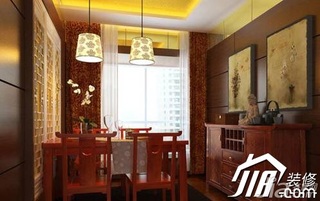 中式风格公寓民族风富裕型130平米餐厅餐桌图片