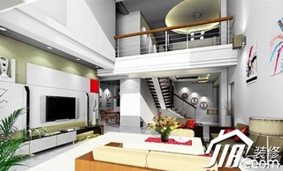 欧式风格复式豪华型客厅沙发效果图