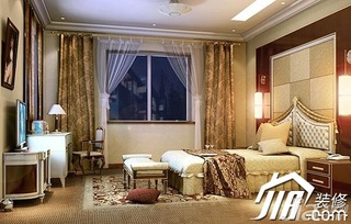 欧式风格复式豪华型卧室床图片