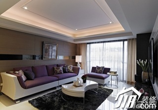 简约风格富裕型130平米客厅吊顶沙发效果图