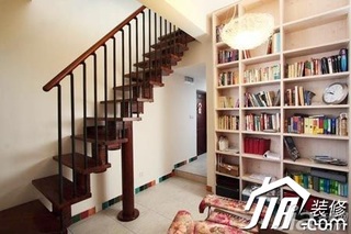 混搭风格一居室40平米楼梯书架效果图
