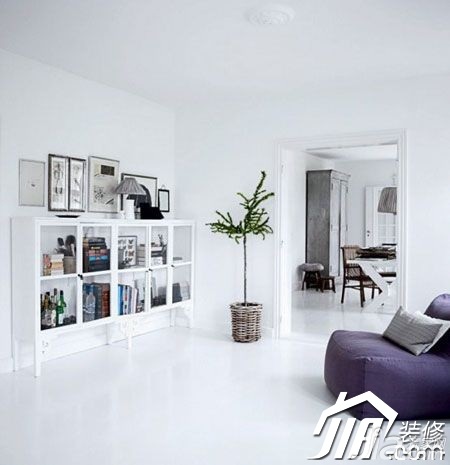白色装修,二居室装修,经济型装修,客厅,简洁,沙发,柜子