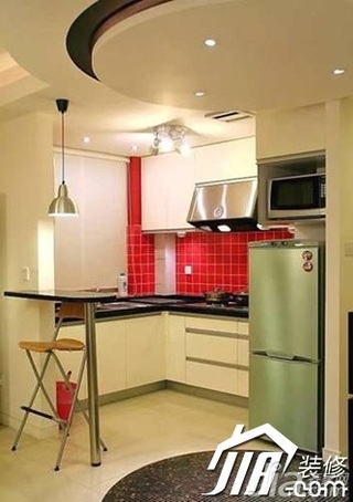 混搭风格公寓富裕型90平米厨房吧台效果图