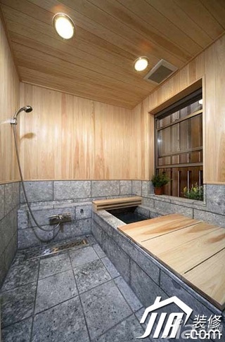 日式风格二居室原木色60平米淋浴房订做