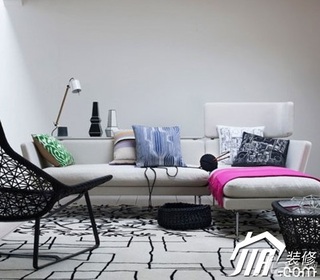 简约风格小户型简洁富裕型40平米客厅沙发效果图