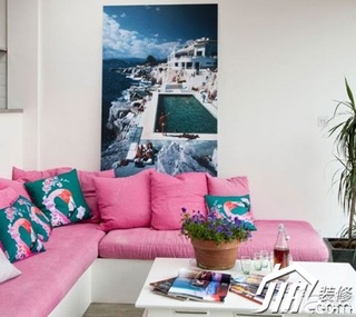 简约风格小户型舒适富裕型40平米客厅沙发效果图