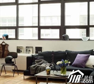 简约风格小户型简洁黑白富裕型40平米客厅沙发图片