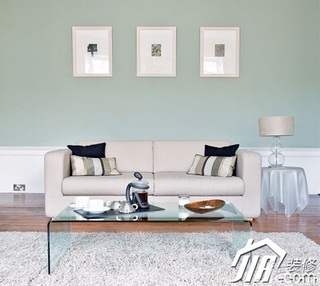 欧式风格小户型简洁经济型80平米客厅背景墙沙发效果图