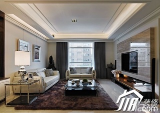 新古典风格120平米客厅窗帘效果图