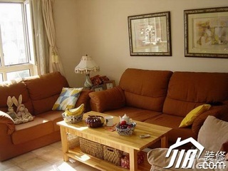 田园风格小户型舒适经济型50平米客厅沙发效果图