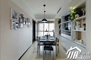 简约风格公寓富裕型130平米餐厅照片墙灯具图片