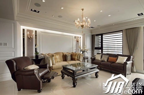别墅装修,豪华型装修,新古典风格,客厅,大气,沙发,茶几,窗帘,灯具