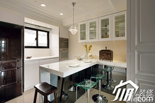 新古典风格别墅简洁豪华型厨房吧台灯具效果图